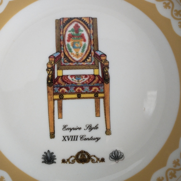 4 Plates ANTIQUE CHAIRS Dessert NIB - Picture 7 of 14